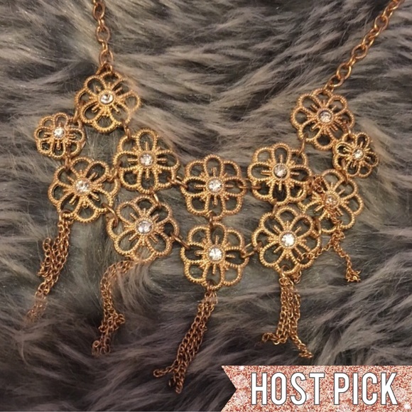 Charlotte Russe Jewelry - 🎉HP🎉 Gold Flower Statement Necklace